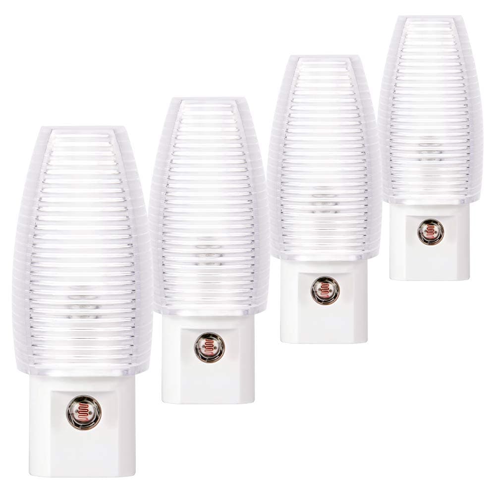 Plug in Night Light, Neutral White LED Nightlight, Dusk to Dawn Sensor, Kids, Nursery, Bedroom, Bathroom,Hallway, Stairs, Kitchen, 4 Pack