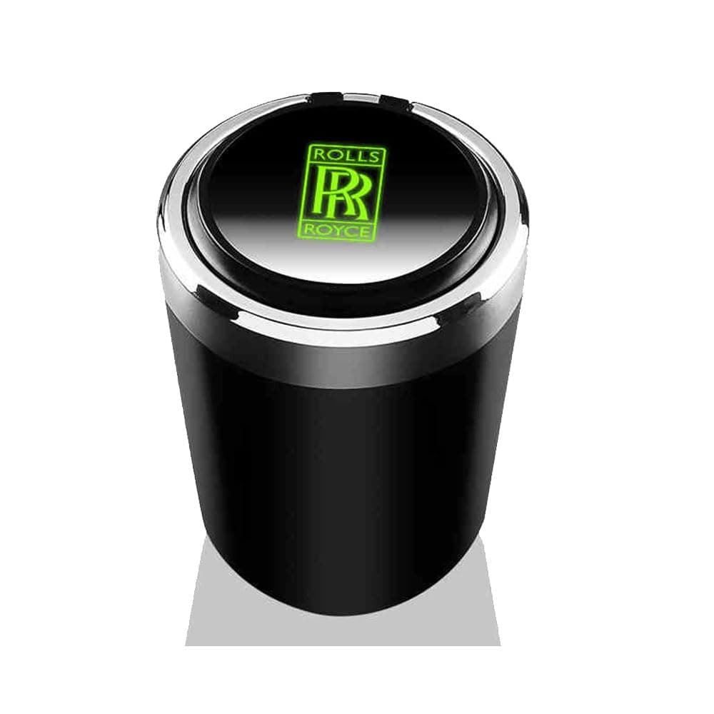 Car Ashtray for Rolls-Royce Phantom/Cullinan/Ghost, Multifunctional Portable Easy Clean Lid Interior Home Office LED Light Self Extinguishing Smokeless Travel Accessories,B