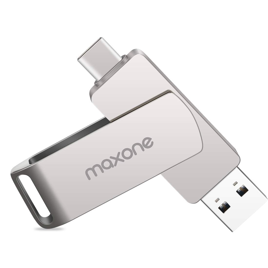 Flash Drive USB Type C Both 3.1 Tech - 2 in 1 Dual Drive Memory Stick High Speed OTG for Android, Smartphone, Computer, Samsung, laptops, PC, Chromebook, Macbook/Pro/Air and more(128GB, White)