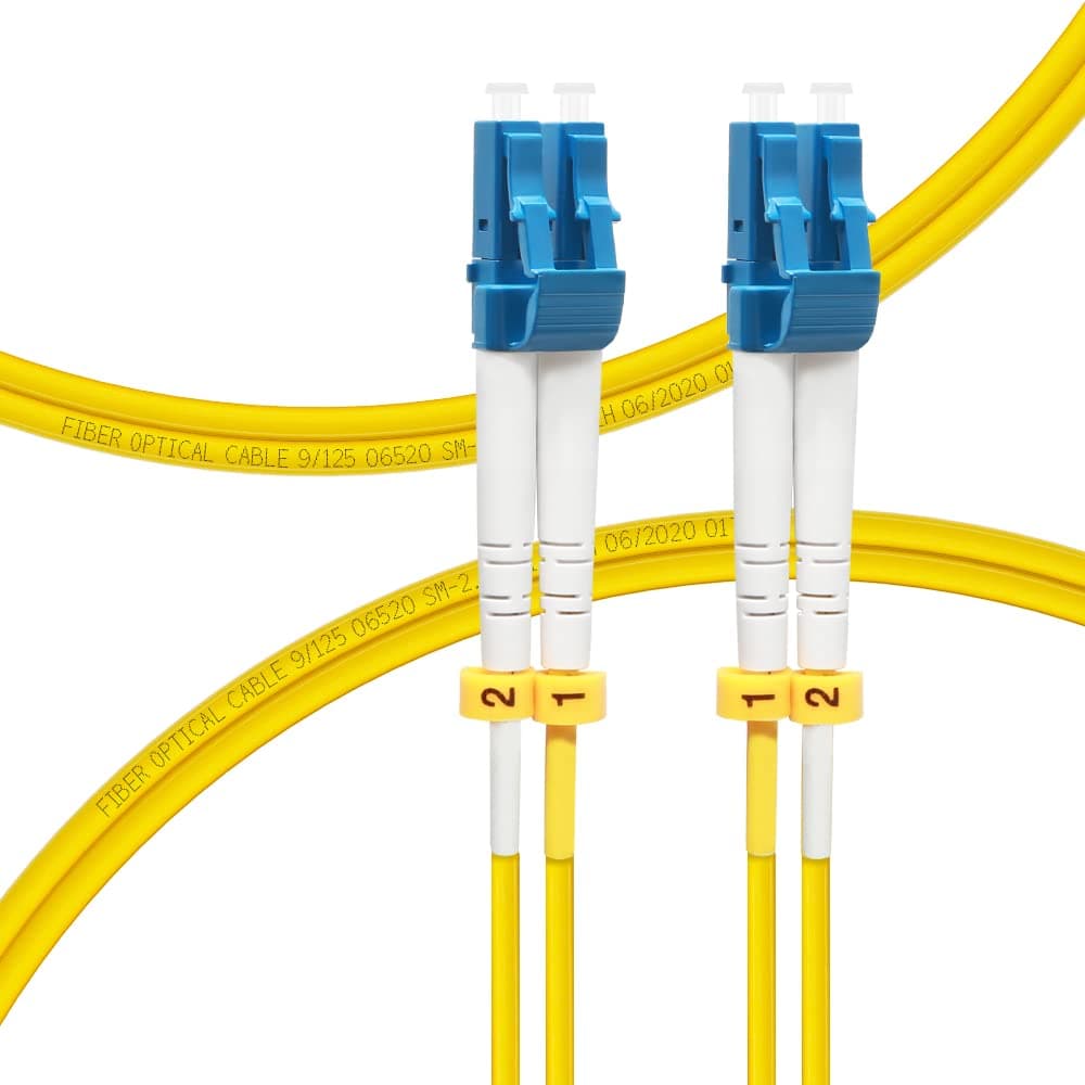 FLYPROFiber- 0.5M OS2 LC to LC Fiber Patch Cable | Length Option: 0.2m-300m | 1G/10GB Single Mode Duplex, 9/125um SMF Fiber Optic Cable Cord LSZH 0.5Meter(1.6ft)