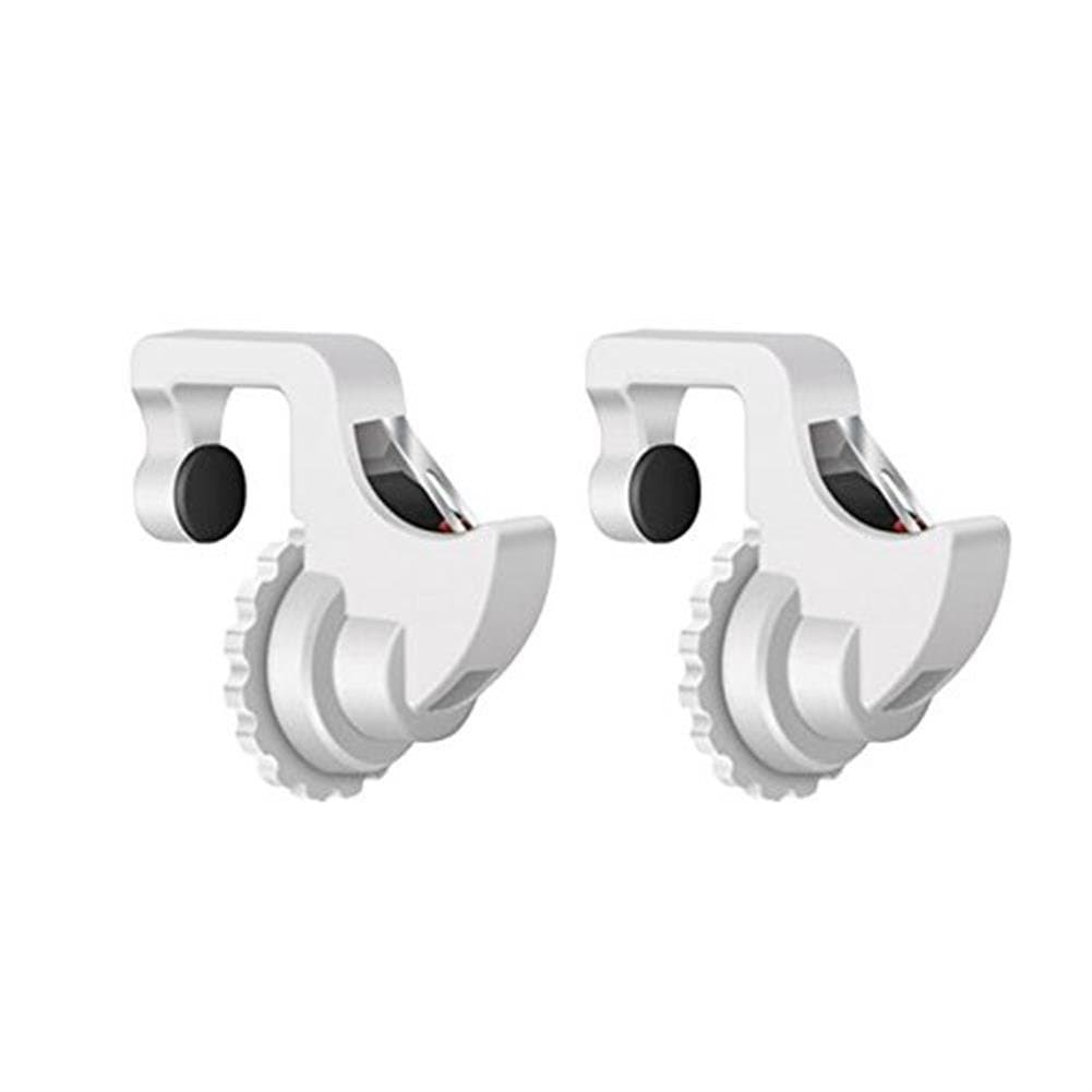 KACOOL Triggers PUBG Mobile Game Controller with Sensitive Shoot Fire and Aim Button for Android and iPhone (White) - Set of 2