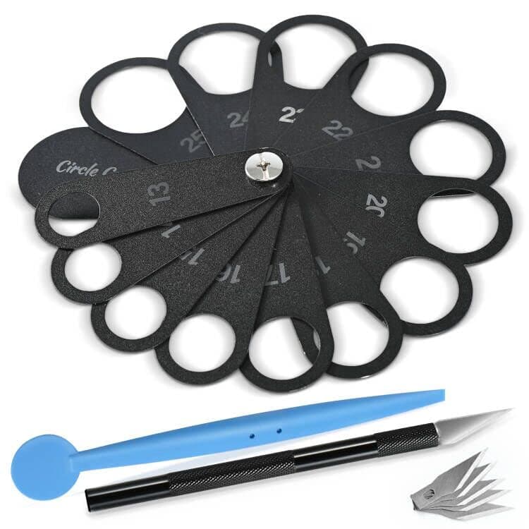 NEWISHTOOL Vinyl Wrap Tool Kit with 13-25mm Circle Template for Parking Sensor Cut, Precision Craft Cutter and Spare Razor Blade, Round Head Micro Squeegee, Car Wrapping Tool for PPF Installing