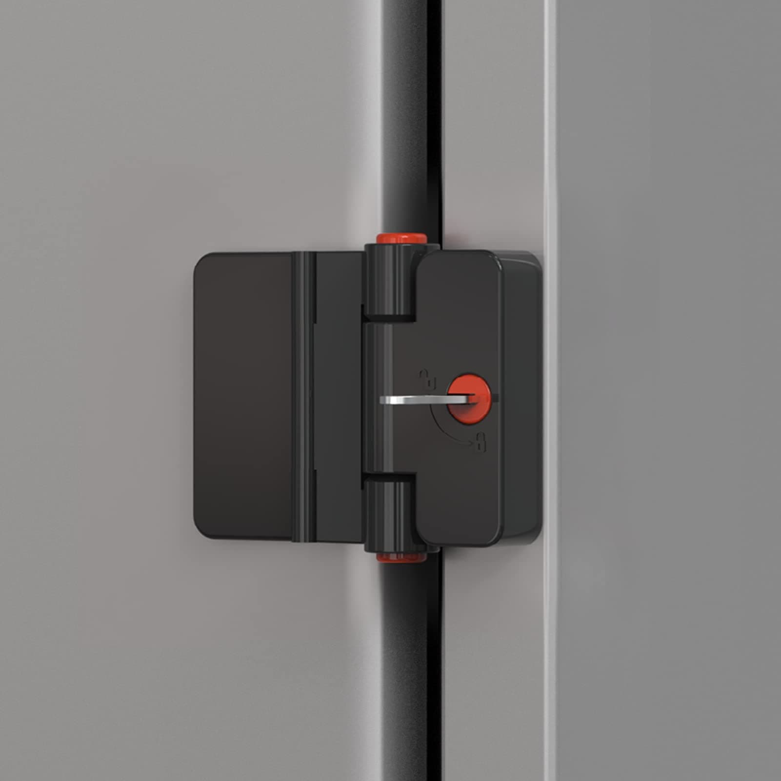 Jola's House Refrigerator Door Locks Double Button Adhesive Fridge Lock with Keys, File Drawer Lock, Child Proof Freezer Door Lock and Child Baby Safety Cabinet Locks (Black-1)