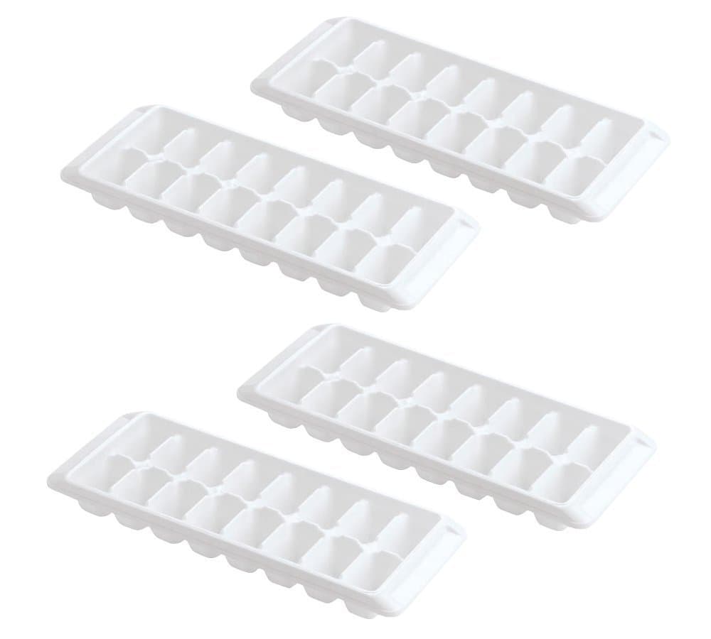 Easy Release White Ice Cube Tray, 16 Cube Trays (Pack of 4) (4 Pack - 64 Cubes)