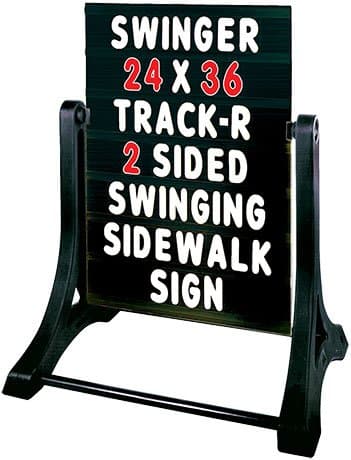 Swinger Standard Message Board Sidewalk Sign - Black
