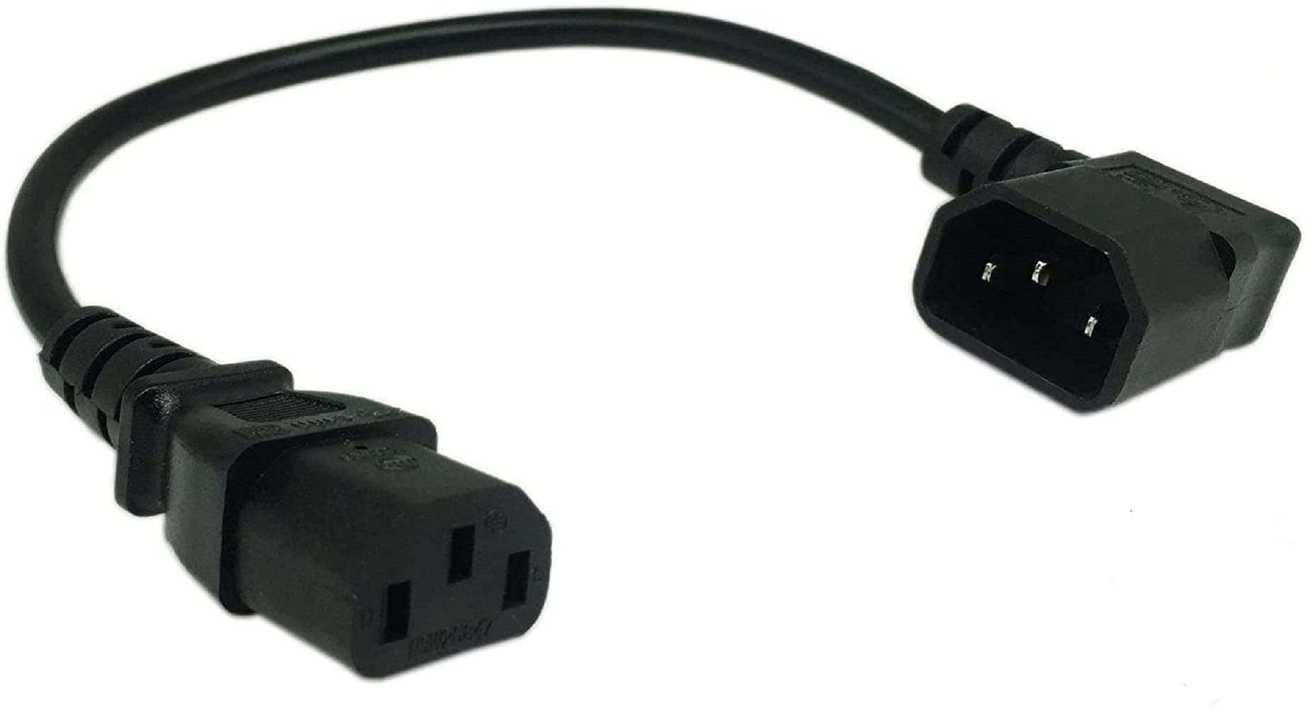 (2 Pack) Toptekits 2ft/60cm IEC 320 90 Degree C14 3 Pin Male to C13 Female PDU Power Supply Extension Cord,Right Angle C14 to C13 Power Plug Converter Adapter Cable Cord