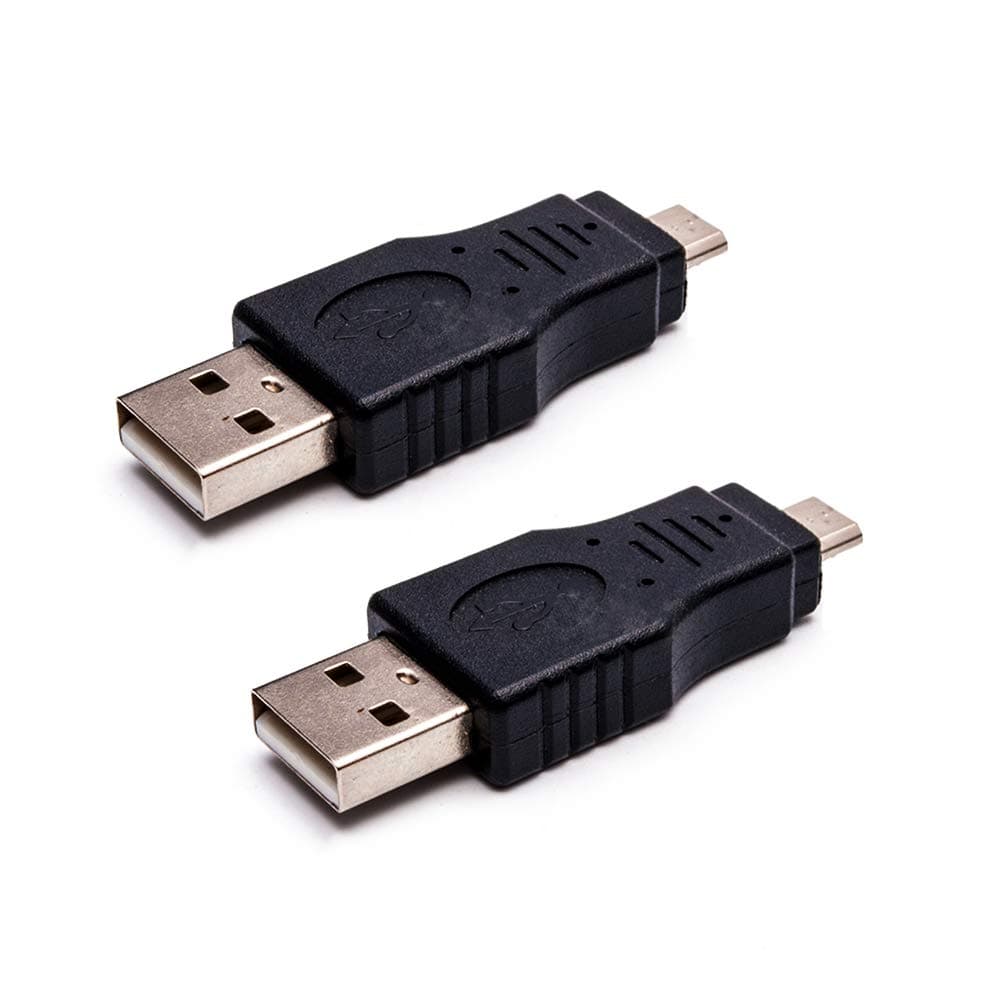 USB 2.0 Type A to Mini USB 5-Pin Type B Female / Male Adapter - 2 Pack