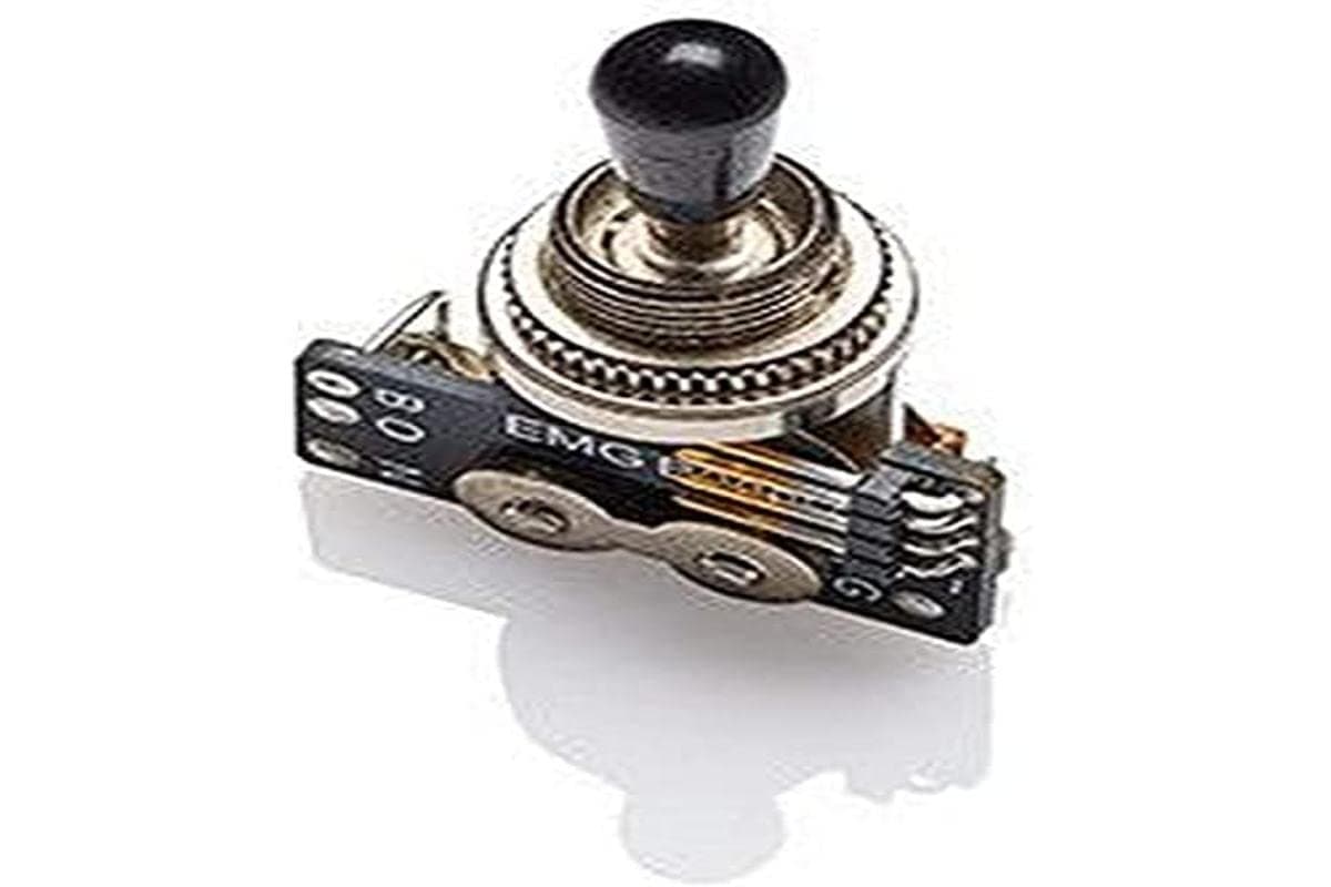 Pickups »3-WAY B289 TOGGLE SWITCH - BLACK KNOB« Pickup Selector Switch for Electric Guitars in Gibson™ Style | 2 Connection Cables (Short/Long) | Black Button