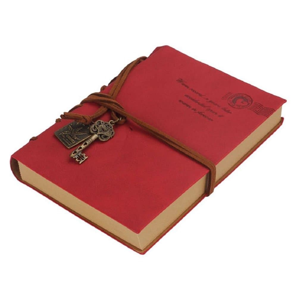 Tinksky Vintage Retro Leather Notebook Key String Blank Journal Jotter Diary Notebook
