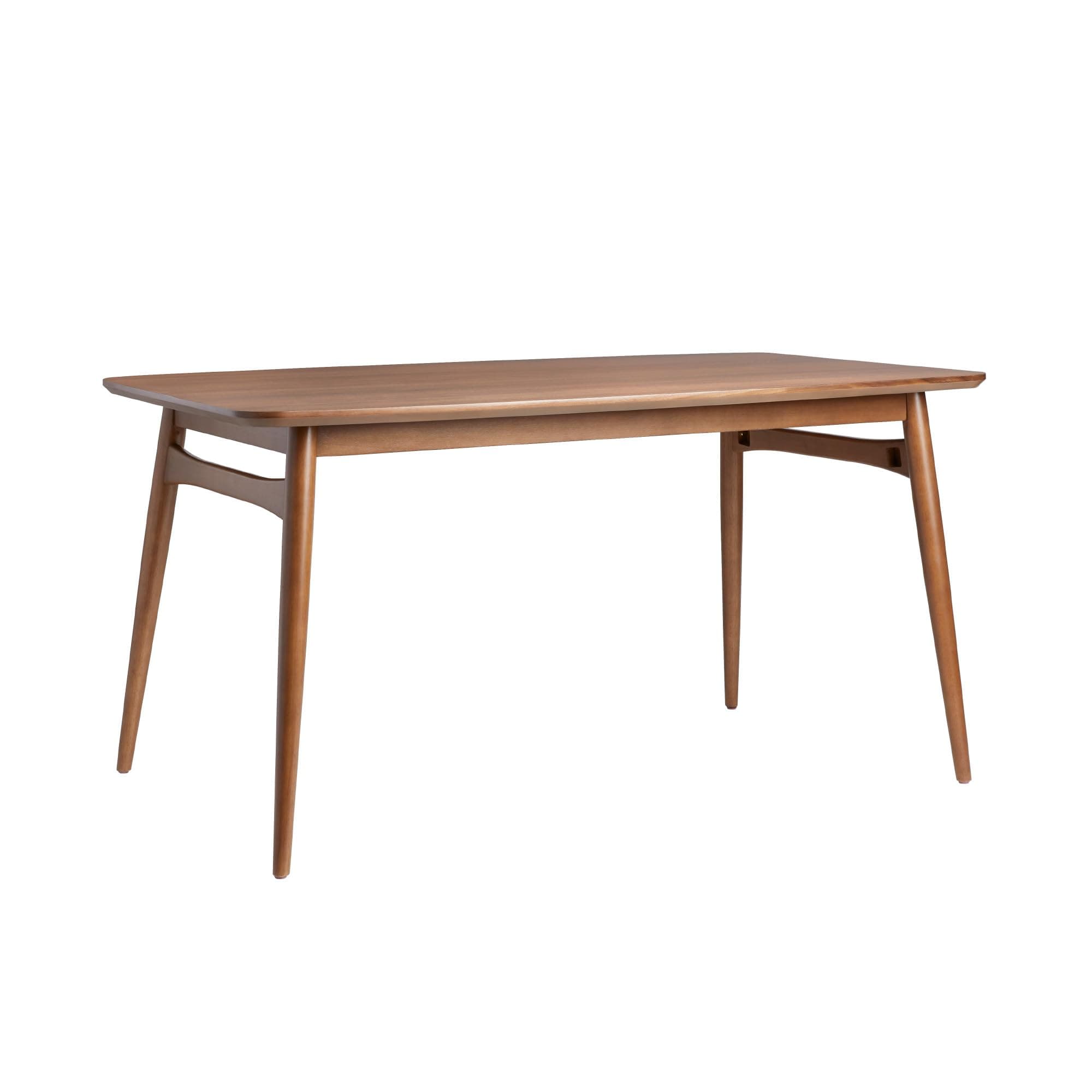 Walker EdisonMid-Century Modern Solid Wood Tapered-Leg Dining Table, 59 Inch, Walnut
