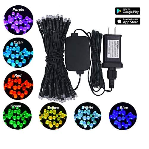 NIDENIONLED Smart String Lights, 33ft 100 LED 20 Functions, Remote Wireless Control by App, Mini String Lights for Indoor or Outdoor, Holiday, Party, Christmas Tree Decorations