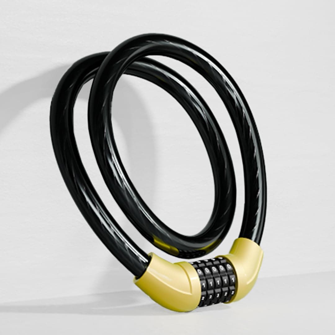 EMotorad FortKnox Multipurpose Lock with 5 Digit Security Code Resettable Bicycle/Bike Lock Portable Helmet Lock Combination Lock with Strong Reinforced Cable and 5-Number Password