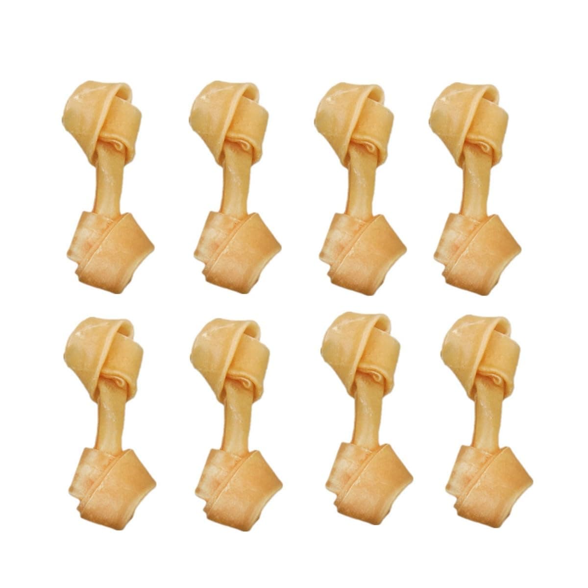 Mumoo Bear 100% Natural Chew Bone Dog Bone Special 5 cm x 8 Pieces Made of Pressed Cowhide Knotted Chew Bones for Puppies and Small Dogs, Quality Chewing Item without Chemicals