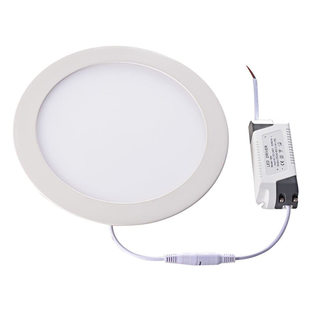 Led Panel 18w Warm White Color Rounded Slim Ac85-265v 90 Pcs SMD 2835 Led Chip Spotlight High Powered Energy Efficient Long Life Interiors 50,000 Hours Ceiling Light