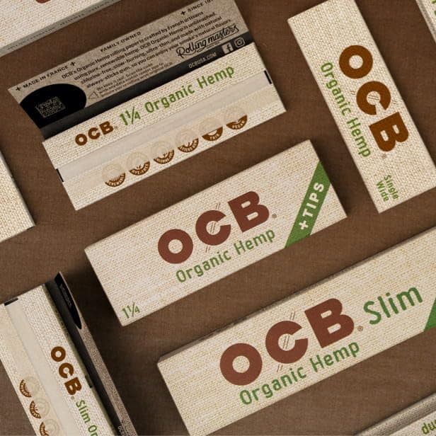 OCB - Organic 1 1/4" Rolling Paper & Tips - 3 Booklets with 50 Leaves per Booklet