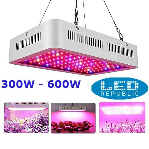 Led Double Chips Led Grow Light Full Spectrum with UV and IR for Greenhouse and Indoor Plant Flowering Growing (300W)