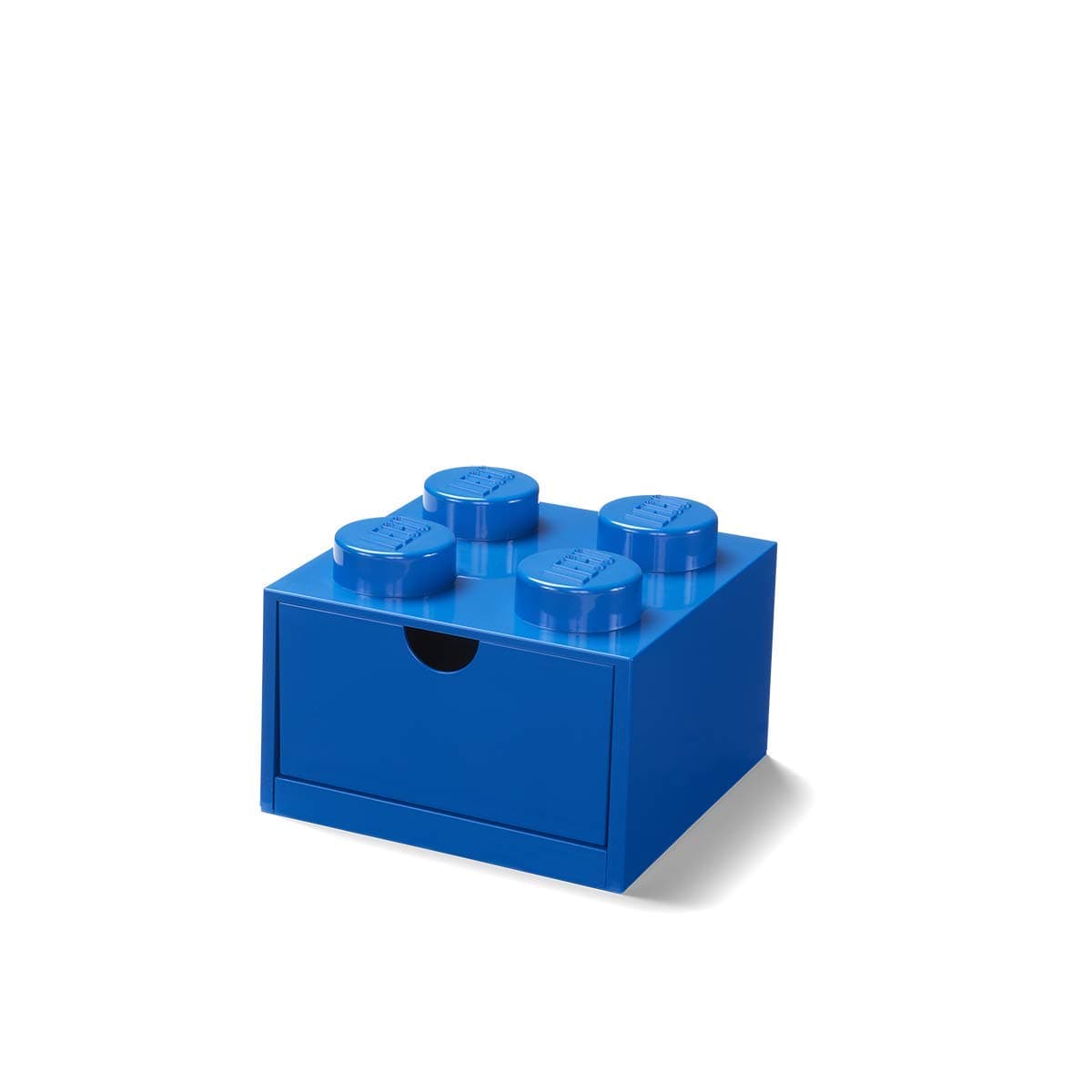 LEGO Storage Brick 4 Desk Drawer, 4-Stud Stackable Tabletop Storage Box, 6.2 x 6.2 x 4.4 In, Blue