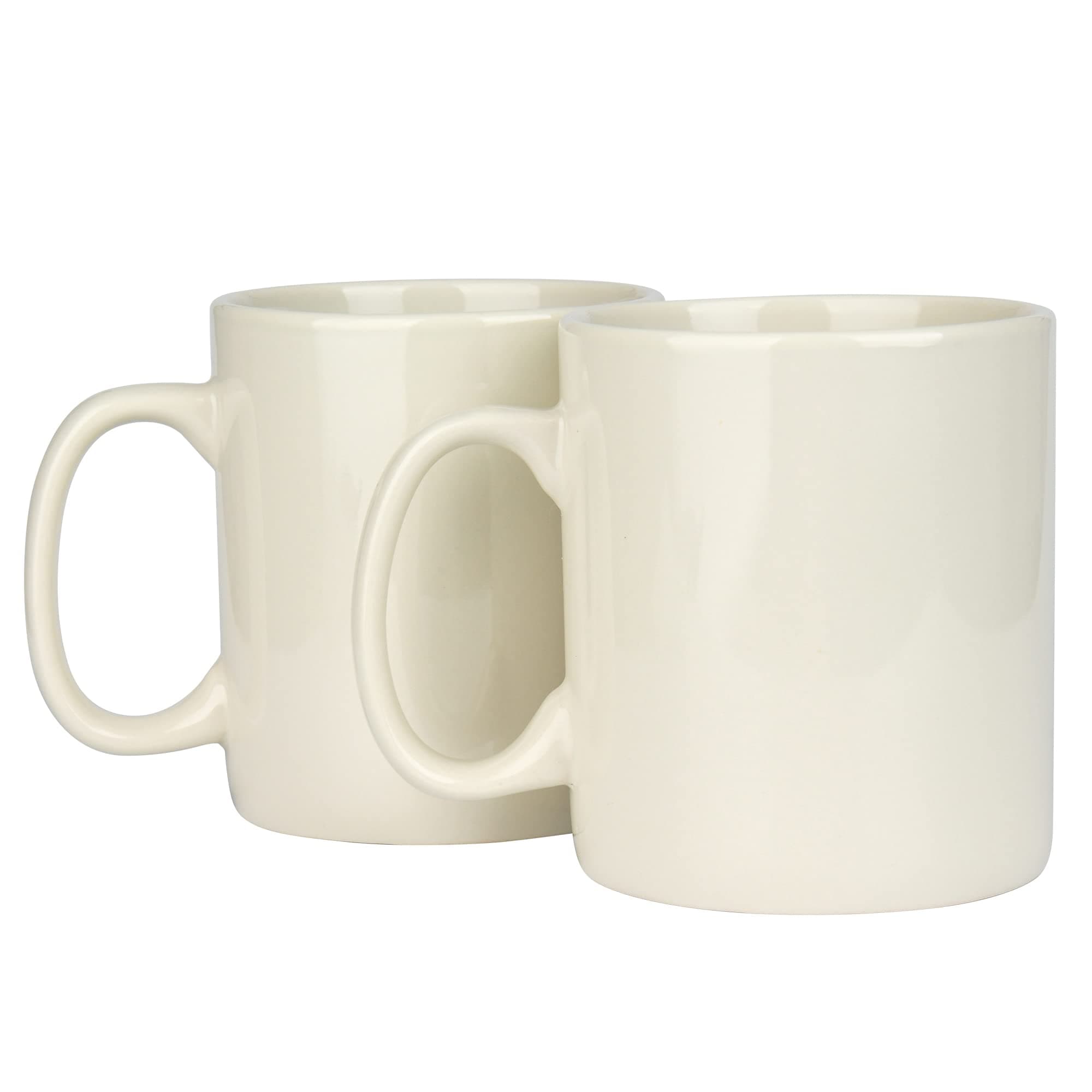 30oz Super Large Ceramic Coffee Mugs Large Handles Set of 2 (Cream)