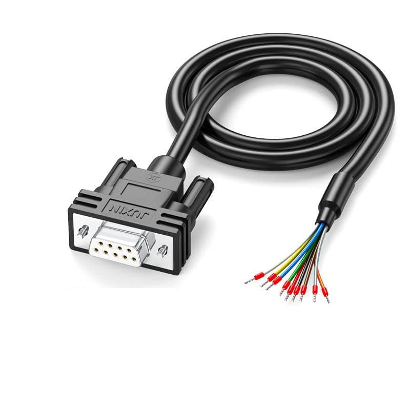 5FT DB9 Female to Bare Wire RS232 Serial Cable, 9 Wire All Provided with Wiring Terminals - Black