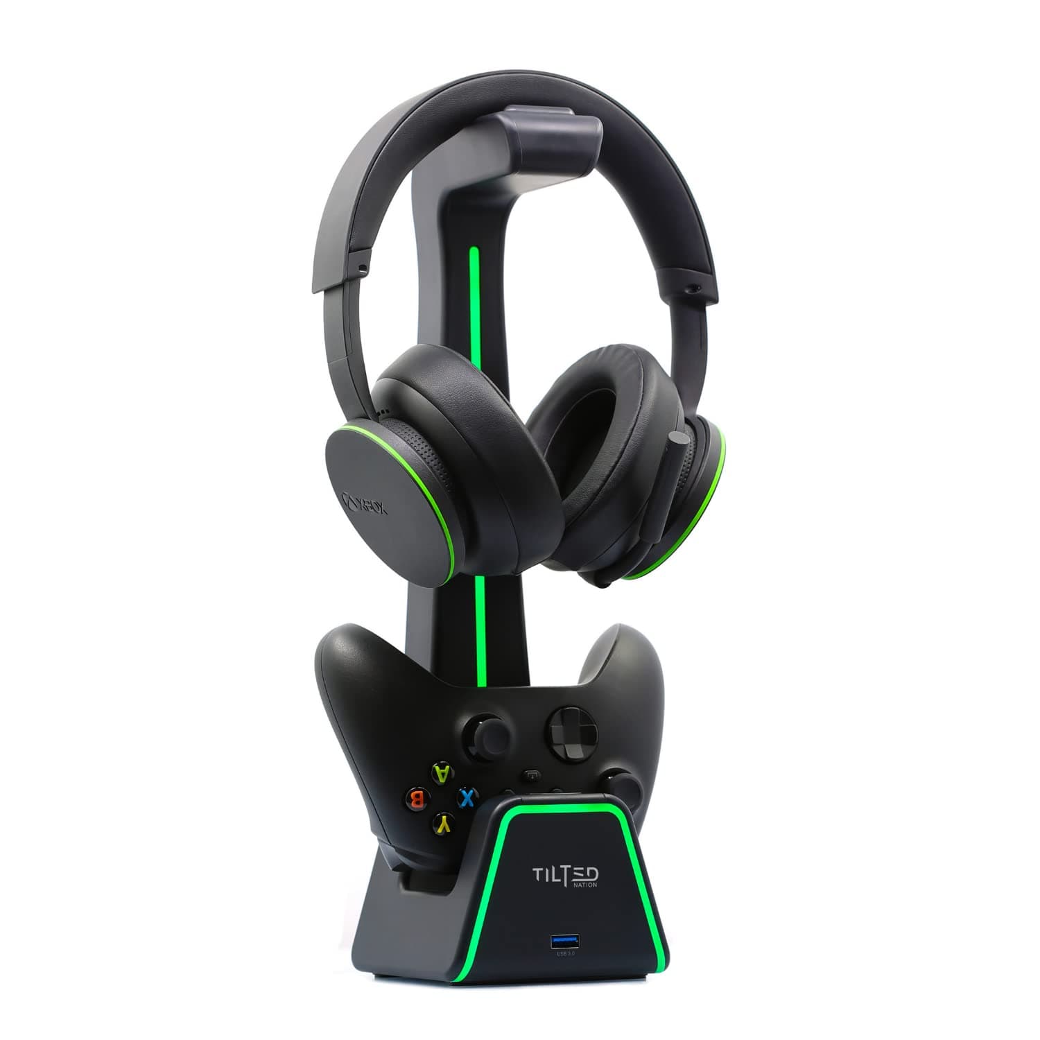 3 in 1 Gaming Headset and Controller Stand for PS5 and Xbox Series X Charging Station - Game Controller Holder and Headphone Stand for Desk with PlayStation and Xbox Magnetic Charger
