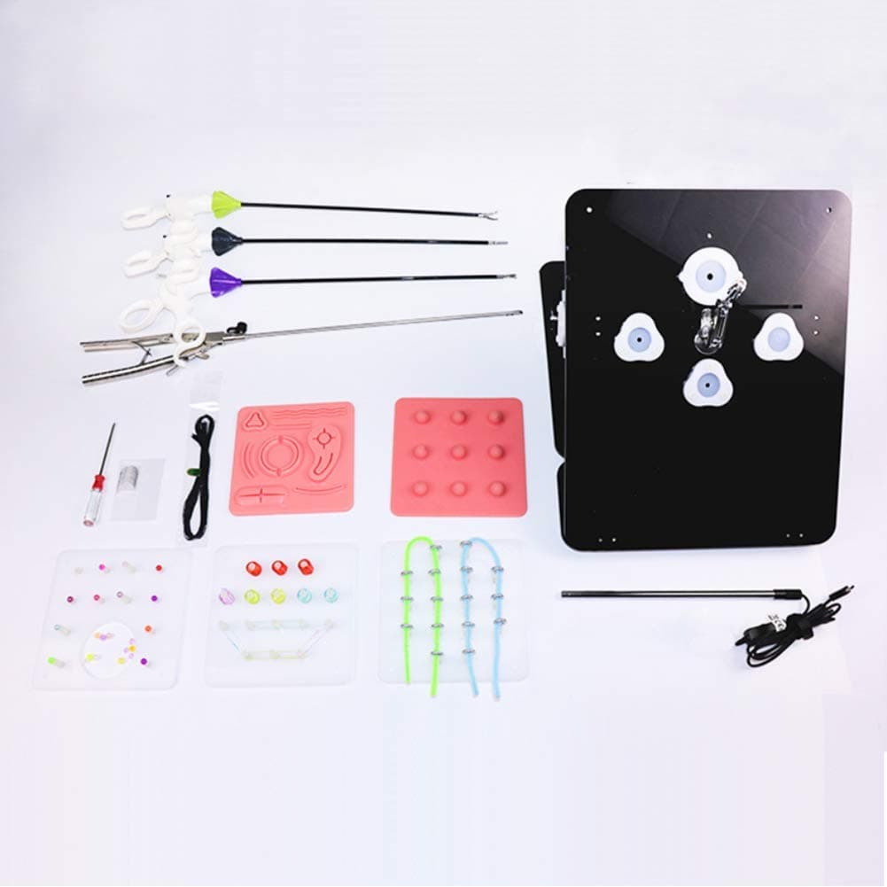 SHUAI Surgical Training Kit Laparoscopic Trainer Simulator Box with 4 Surgical Instruments and 6 Training Modules for Manual Design of Precision Training Equipment