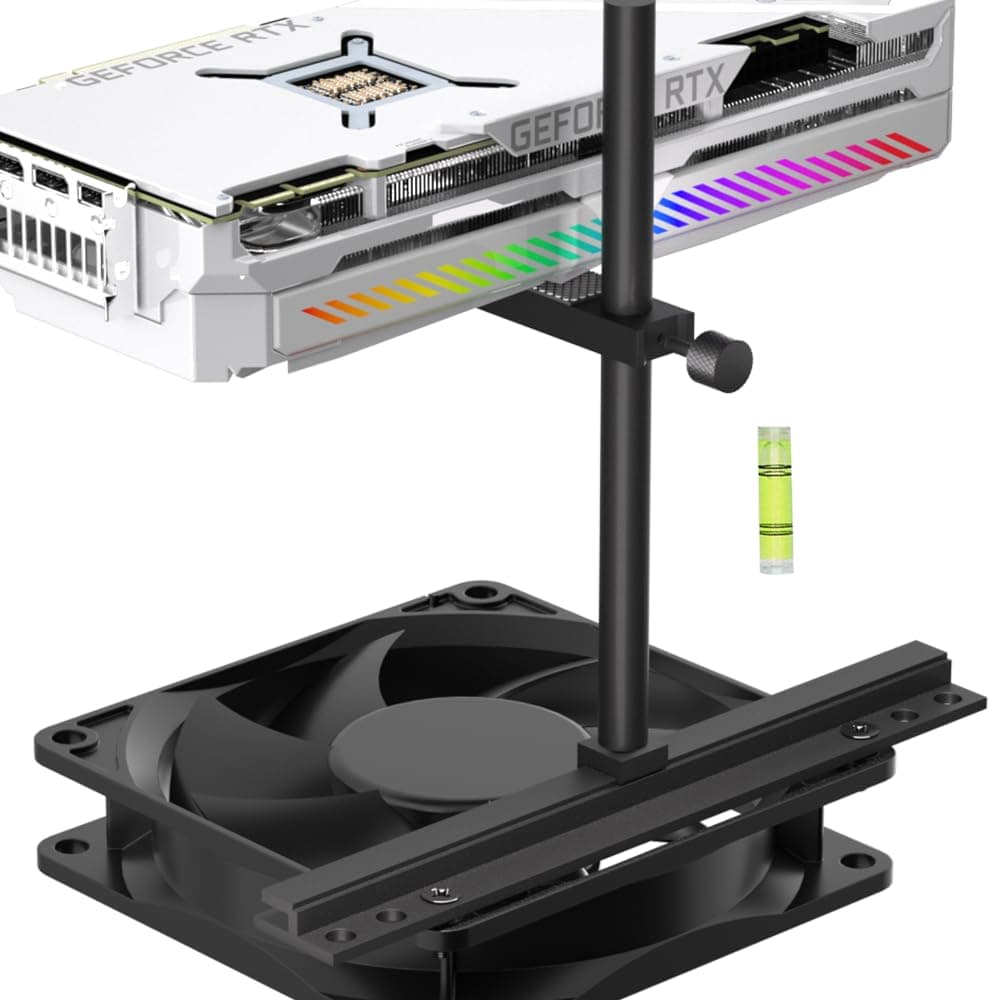 GPU Support Bracket, Adjustable Graphics Card Anti-Sag Stand, Aluminum Video Card Holder for Fan, 129mm