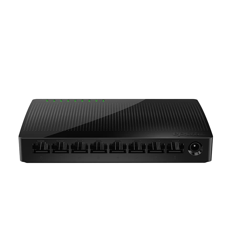 Tenda 8 Port Gigabit Network Switch, Ethernet Switch, Internet Switch, Network Hub, Plug & Play, Desktop or Wall Mount, LED Indicator for Home or Office Network (SG108) ,Black