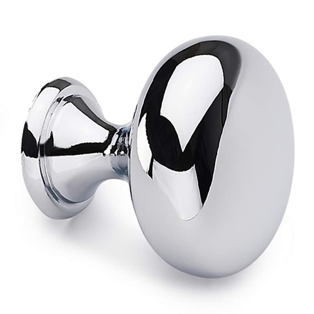 Koofizo® Solid Cabinet Knob - Round Chrome Furniture Pull Handle, Dia. 1.2 Inch/30mm, 10-Pack for Kitchen Cupboard Door, Bedroom Dresser Drawer, Bathroom Wardrobe Mushroom Hardware