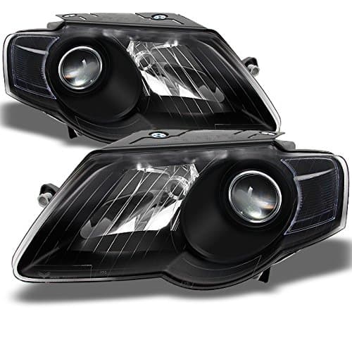 AKKON - For 06-10 VW Passat Replacement Black Bezel Headlights Driver/Passenger Head Lamps Pair New