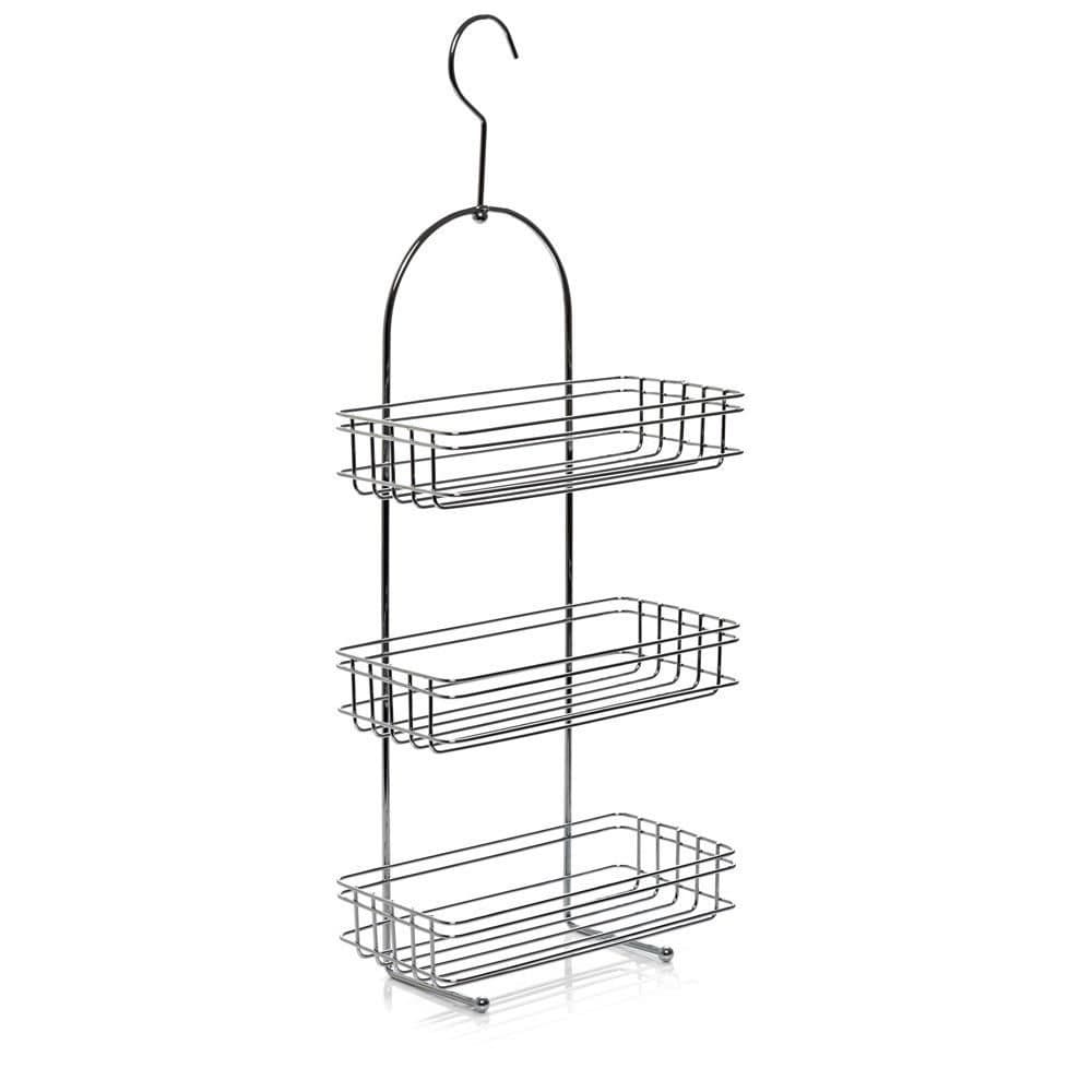 dylex LARGE 3 TIER CHROME HANGING SHOWER CADDY STORAGE TIDY BASKET ORGANISER RACK