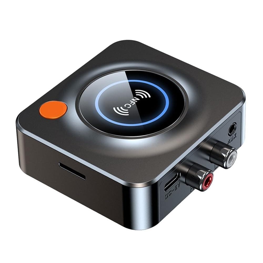 eppfun Bluetooth 5.3 Receiver for Home Stereo, with NFC, TF Card Slot, 3.5mm AUX/RCA, Wireless Audio Adapter Low Latency for Home Music Streaming Stereo System