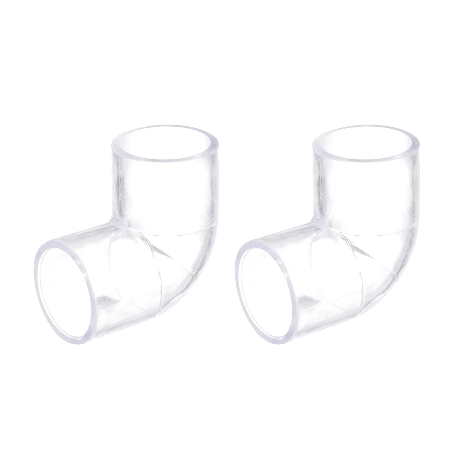 uxcell 2Pcs Clear Elbow Fitting, 25mm/0.98" 2 Way Acrylic Elbow 90 Degree L-Shaped Pipe Fitting Adapter for Connecting Water Pipes