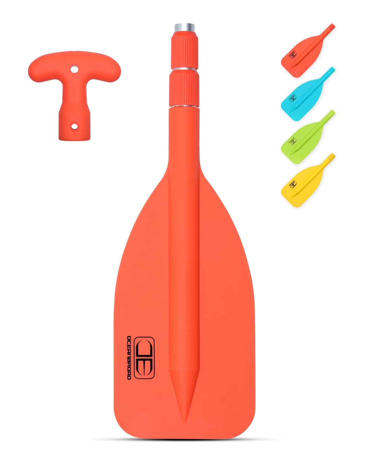 OCEANBROAD Telescoping Emergency Paddle 21''-42''(Assembling Required)/26''-54'' Aluminium Shaft for Kayaking Boating Canoeing River Tubing