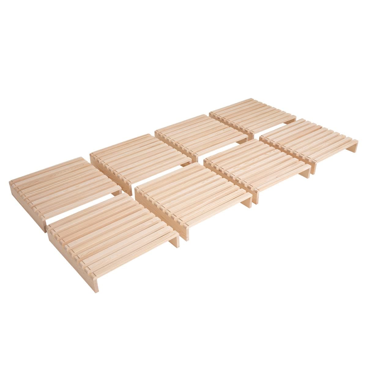 Emur Pallet Bed Bed Frame Fully Interchangeable Set of 8 Additional Purchase Wooden Pallet Saw Bed Breathable Lightweight Solid Pine Dehumidifier