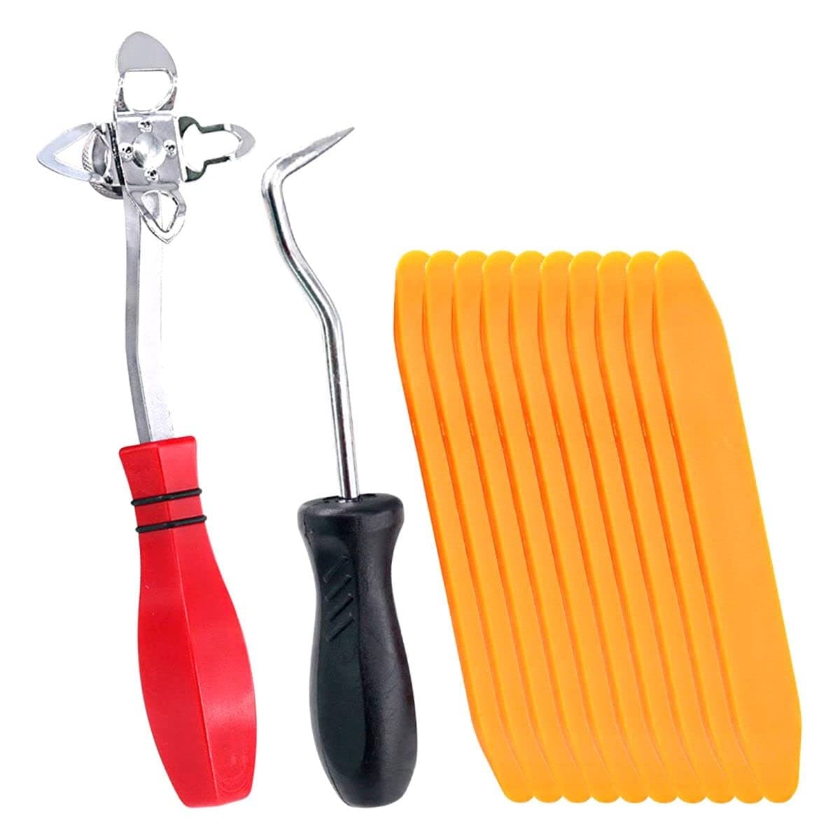 Swpeet 12Pcs Windshield and Glass Repair Tools Kit, Including 48600 Offset Windshield Locking Strip Tool and Hose Removal Hooks with Tapered End Windshield Stick Setting Tool