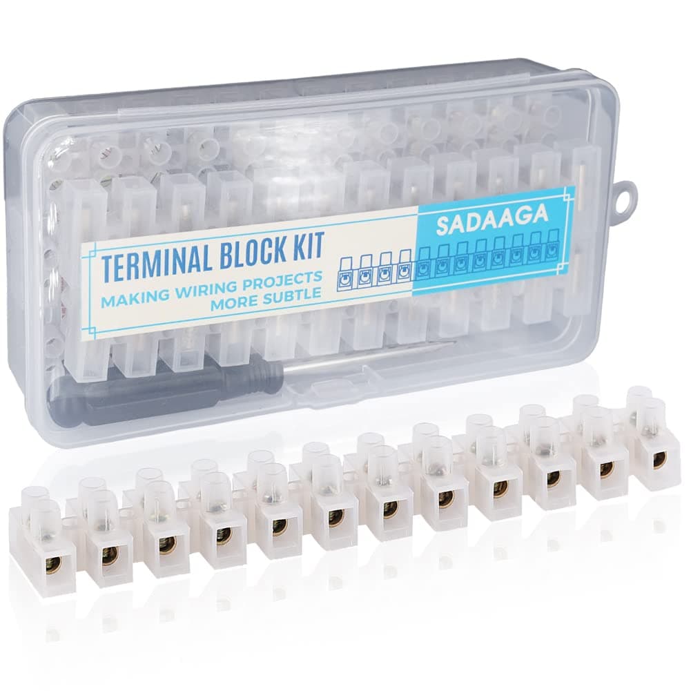 Electrical Connector Blocks, Terminal Block Strip, Electrical Wire Connectors Terminals, Electric Cable Connector, Screw Terminal Block, Terminal Wiring Connector (2.5-10mm², 5 Strips, 12-Way)