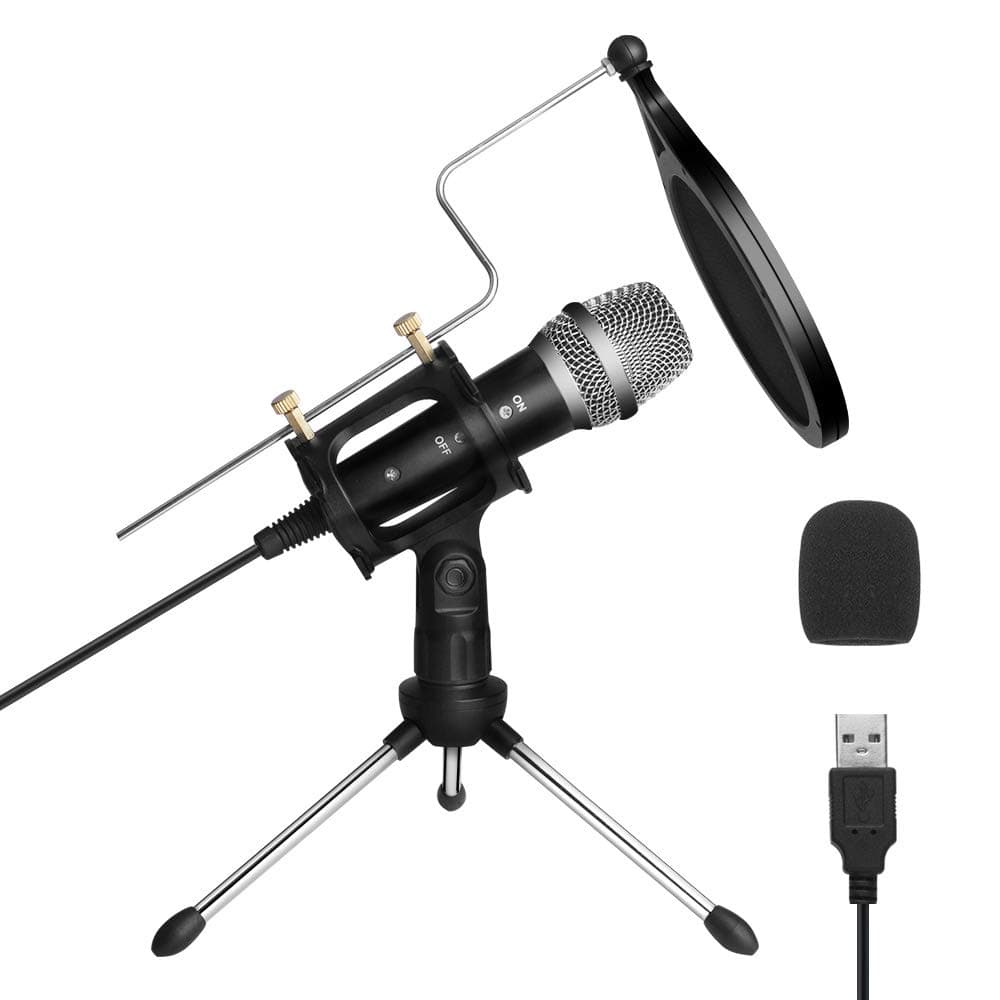 USB Microphone for PC, ARCHEER Podcast Mic for Computer Laptop MAC or Windows, Metal Condenser Streaming Microphone for Cardioid Studio Recording Vocals Gaming YouTube Plug and Play 1.8m/6ft