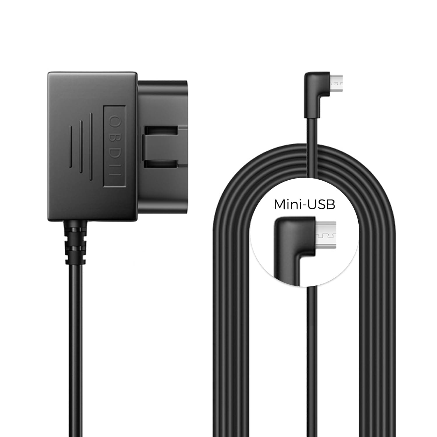 Mini-USB Port OBD Hardwire Kit for Dash Cam, Easy to Install, Support Parking Mode for Car Camera 11FT 12V-24V to 5V, Low Voltage Protection