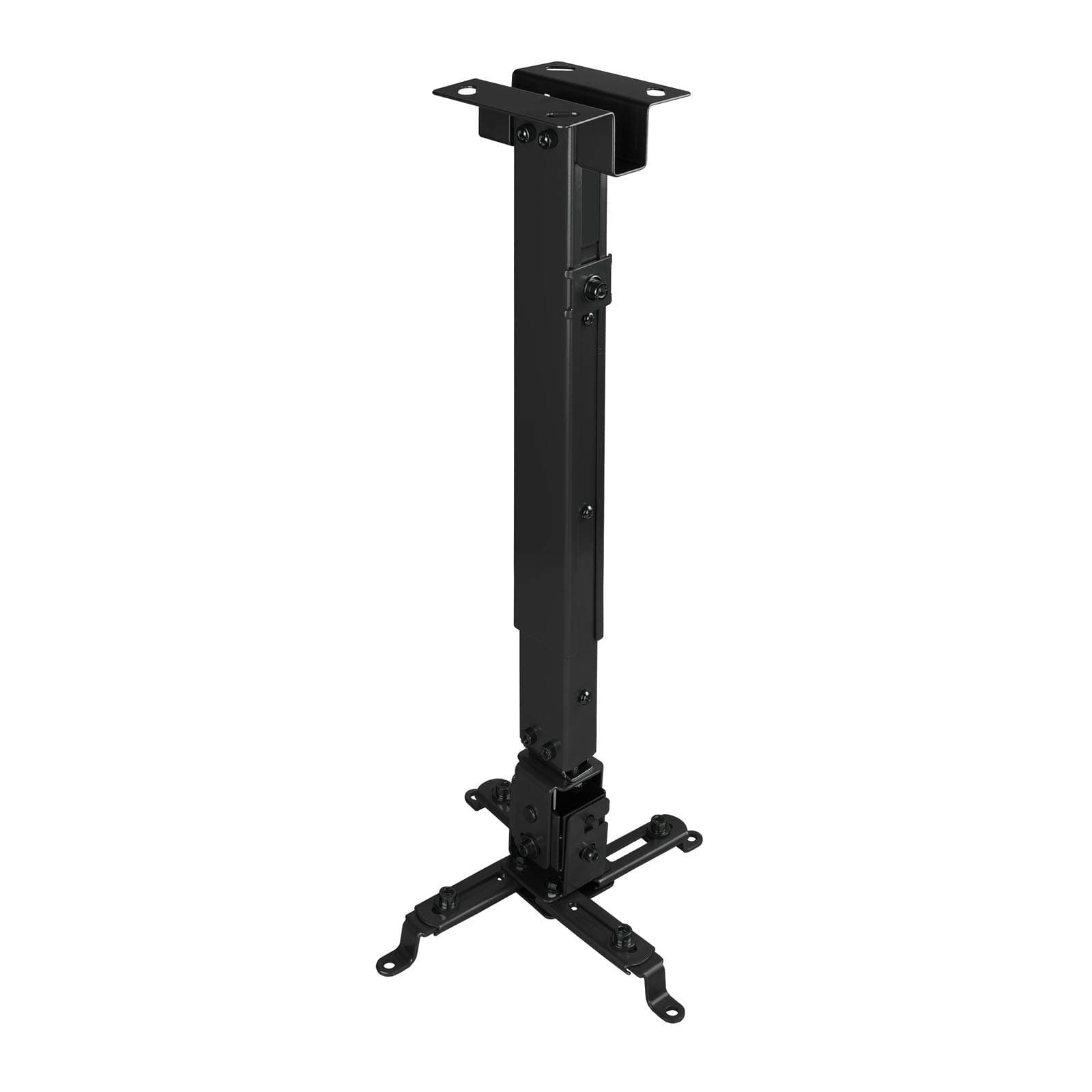 TooQ PJ2012T-B - Adjustable Ceiling Tilt and Adjustable for Projectors up to 20 kg Weight, Height Adjustable from 130 mm to 650 mm, Tilt +/- 15°, Black