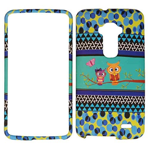 For Lg G Flex Owl Butterfly On Blue Pattern Te675 Matte Texture Cover Hard Case