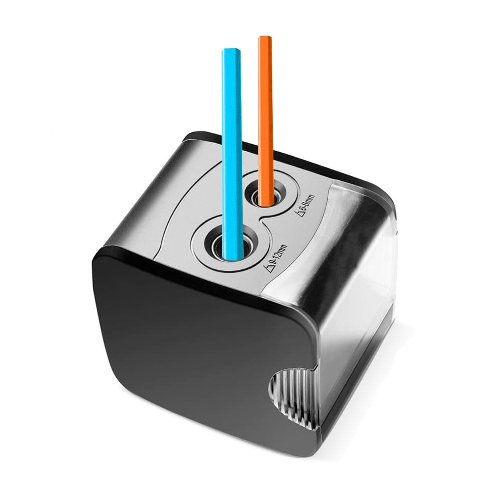 Zekkai Electric Pencil Sharpener, Mechanical Pencil Sharpener USB or Battery Operated Heavy Duty for No.2 and Colored Pencil, Portable Dual Hole Pencil Sharpener for kids School, Home, Office, Studio