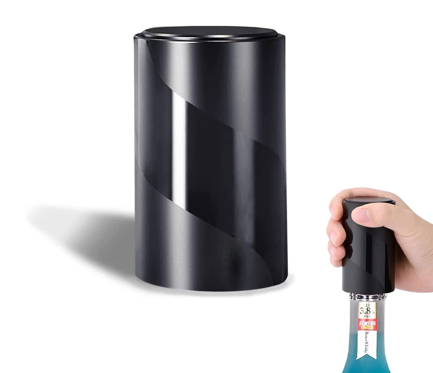 YUDANSI Push Down Bottle Opener, Automatic Beer Bottle Openers, Stainless Steel Instant-no-Cap Mover, Funny Kitchen Gadgets, Beer Bar Accessories Gifts for Him Her, Magnetic Corkscrew