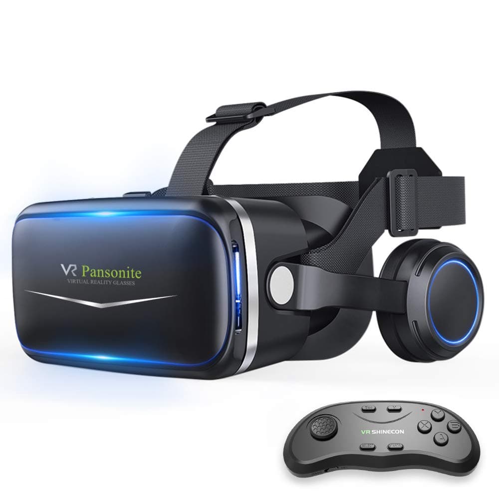 Pansonite 3D VR Headset Virtual Reality Glasses for Play Your Best Mobile Games & 360 Movies, More Comfortable VR Glasses Goggles Plus Special Adjustable Eye Care System (01)