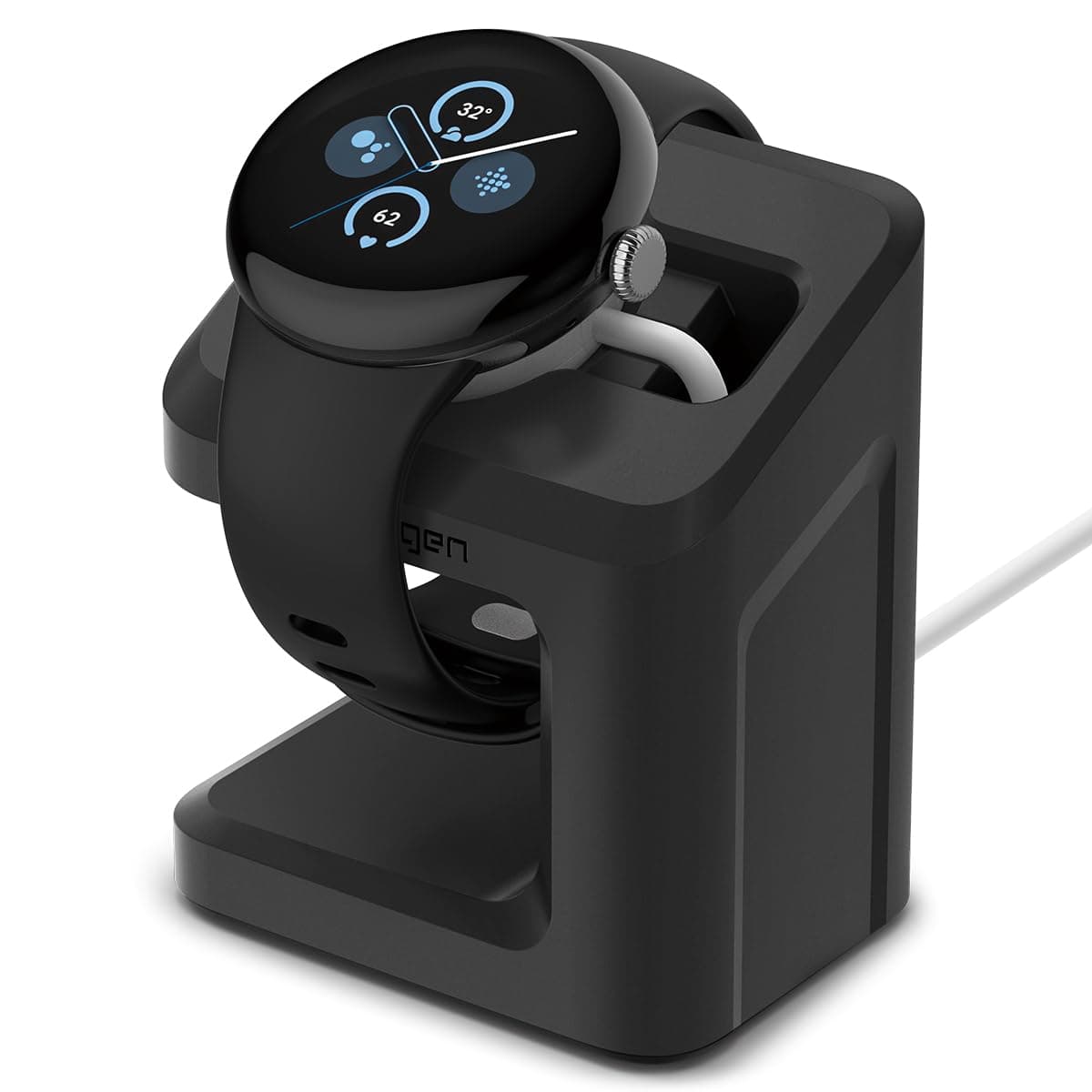 S355 Stand Designed for Google Pixel Watch 3/2 Charger Stand Durable TPU with Non-Slip Stable Base (NOT Compatible with Pixel Watch 1) - Black