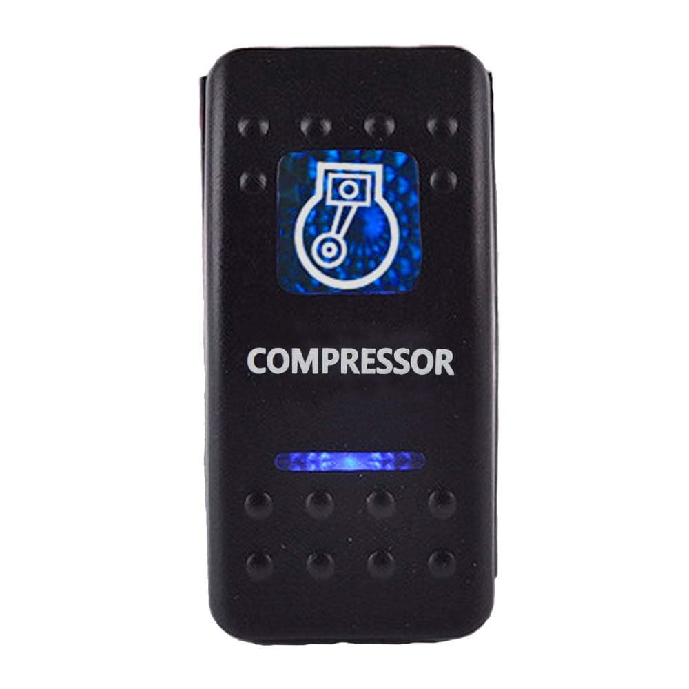 ESUPPORT Car Blue LED Compressor Light Rocker Toggle Switch ON OFF 12V 20A, 24V 10A