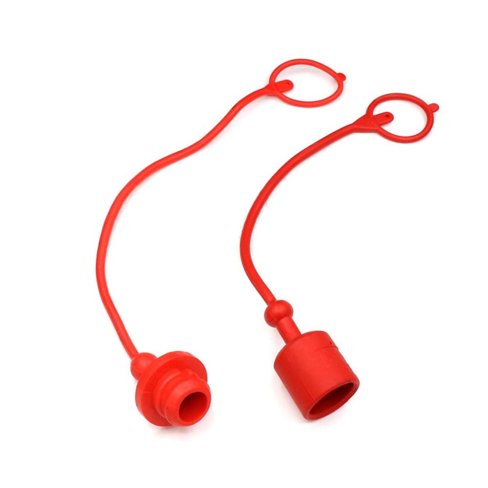3/4 Hydraulic Coupler Dust Cap,CEKER ISO A 5675 AG Pioneer Style Male Female Hydraulic Quick Disconnects Port Plug Covers Fittings,Red Cap with Retention Ring Keeps Cap Attached to Hose
