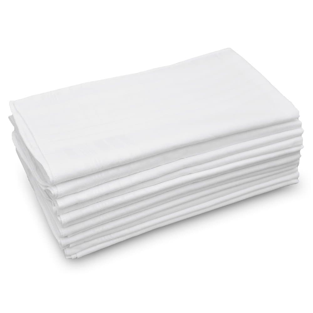 GB Men's Handkerchiefs 100% Cotton Solid White with Stripe Large Classic Hankies Bulk Set 6 Pack
