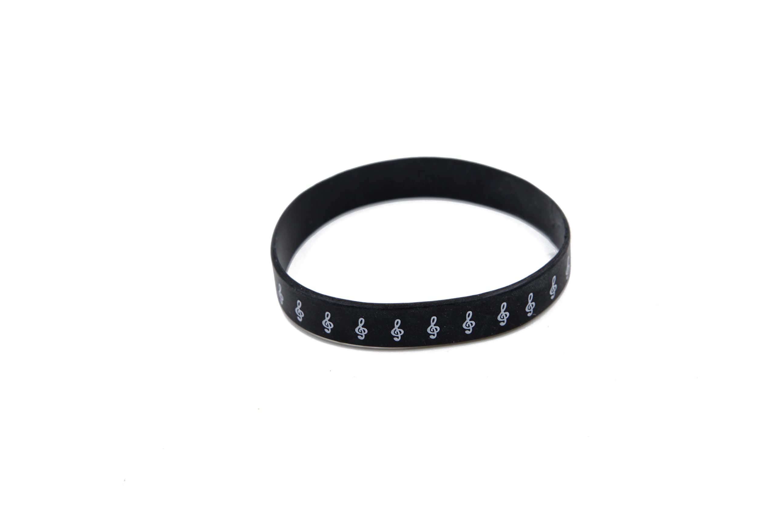 Musical Beam Note Black Silicone Wristband