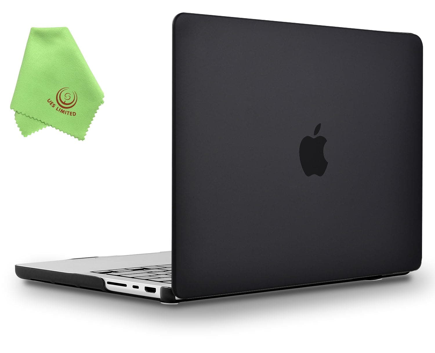 Case Compatible with MacBook Pro 14 inch M5 M4 M3 M2 M1 Pro Max Chip & Touch ID, 2026 2025 2024 2023 2022 2021 Release, Smooth Matte Hard Shell Cover + Microfiber Cloth, Black