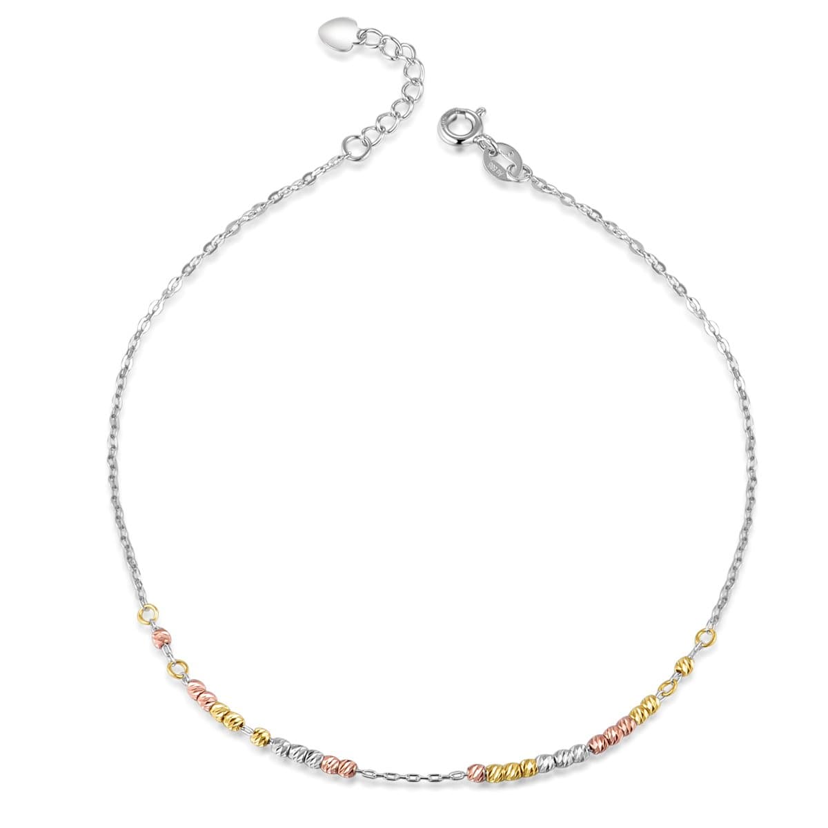 14ct 585 Gold Tiny Running Beads Chain Anklet Chain (23cm) Women Jewellery Gift